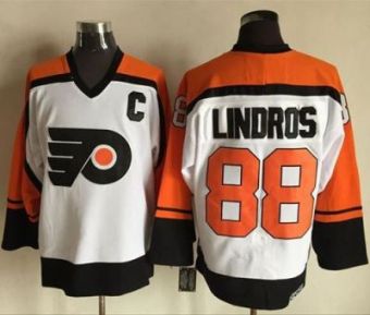 Philadelphia Flyers #88 Eric Lindros White Black CCM Throwback Stitched NHL Jersey