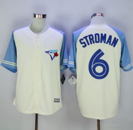 Toronto Blue Jays #6 Marcus Stroman Cream Blue Exclusive New Cool Base Stitched MLB Jersey