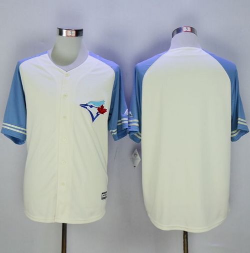 Toronto Blue Jays Blank Cream Blue Exclusive New Cool Base Stitched MLB Jersey