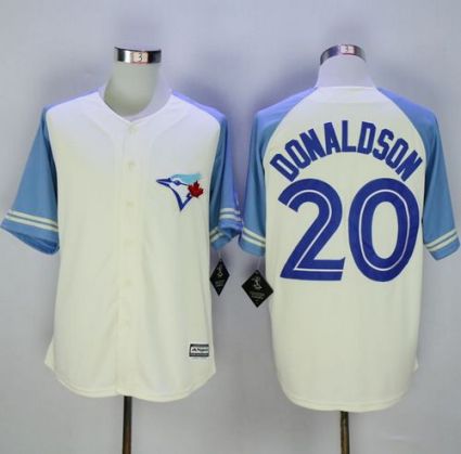 Toronto Blue Jays #20 Josh Donaldson Cream Blue Exclusive New Cool Base Stitched MLB Jersey