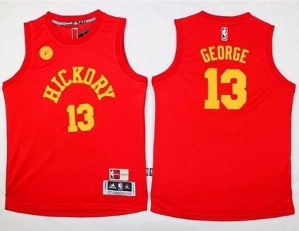 Youth Indiana Pacers #13 Paul George Red Hardwood Classics Performance Stitched NBA Jersey