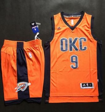 Oklahoma City Thunder #9 Serge Ibaka Orange Alternate A Set Stitched NBA Jersey