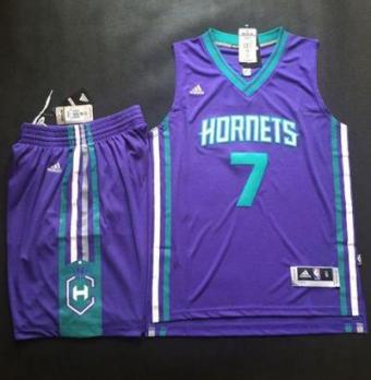Charlotte Hornets #7 Jeremy Lin Purple A Set Stitched NBA Jersey