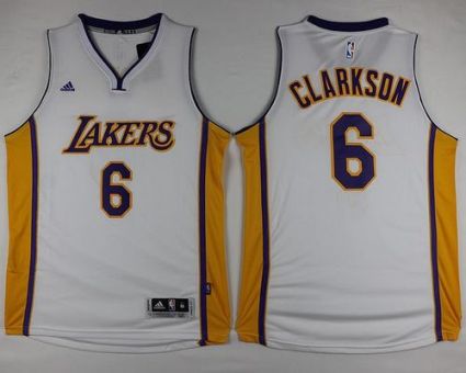 Los Angeles Lakers #6 Jordan Clarkson White Stitched NBA Jersey