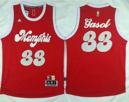 Memphis Grizzlies #33 Marc Gasol Red 2015-2016 Christmas Day Stitched NBA Jersey