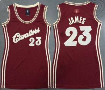 Women Cleveland Cavaliers #23 LeBron James Red 2015-2016 Christmas Day Dress Stitched NBA Jersey
