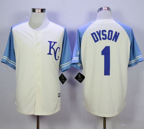 Kansas City Royals #1 Jarrod Dyson Cream Exclusive Vintage Stitched MLB Jersey Kansas City Royals #1 Jarrod Dyson Cream Exclusive Vintage Stitched MLB Jersey