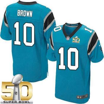 Nike Carolina Panthers #10 Corey Brown Blue Alternate Super Bowl 50 Men's Stitched NFL Elite Jersey