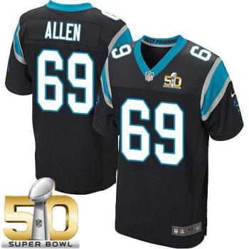 Nike Carolina Panthers #69 Jared Allen Black Team Color Super Bowl 50 Men's Stitched NFL Elite Jersey