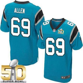 Nike Carolina Panthers #69 Jared Allen Blue Alternate Super Bowl 50 Men's Stitched NFL Elite Jersey