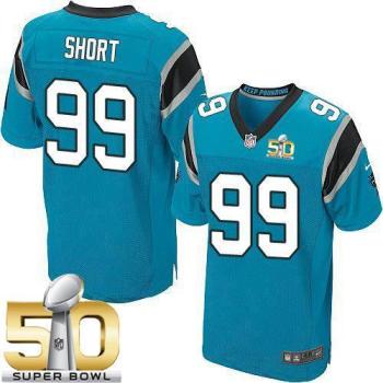 Nike Carolina Panthers #99 Kawann Short Blue Alternate Super Bowl 50 Men's Stitched NFL Elite Jersey