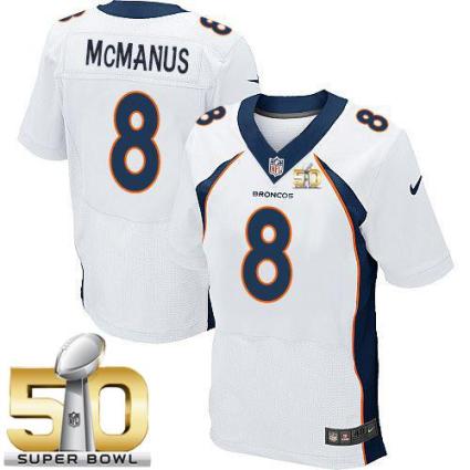 Nike Denver Broncos #8 Brandon McManus White Super Bowl 50 Men's Stitched NFL New Elite Jersey