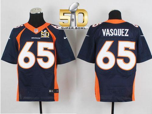 Nike Denver Broncos #65 Louis Vasquez Navy Blue Alternate Super Bowl 50 Men's Stitched NFL New Elite Jersey