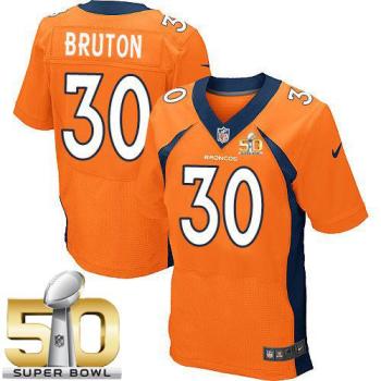 Nike Denver Broncos #30 David Bruton Orange Team Color Super Bowl 50 Men's Stitched NFL New Elite Jersey