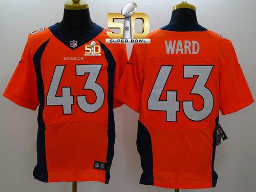 Nike Denver Broncos #43 T.J. Ward Orange Team Color Super Bowl 50 Men's Stitched NFL New Elite Jersey