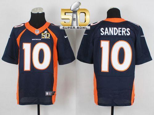 Nike Denver Broncos #10 Emmanuel Sanders Navy Blue Alternate Super Bowl 50 Men's Stitched NFL New Elite Jersey