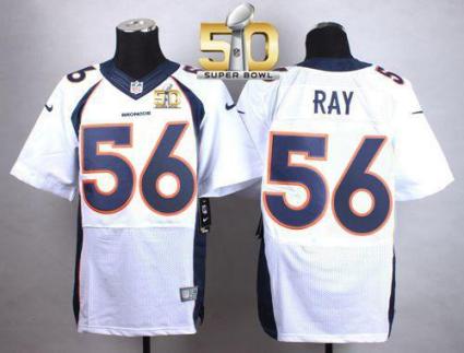 Nike Denver Broncos #56 Shane Ray White Super Bowl 50 Men's Stitched NFL New Elite Jersey
