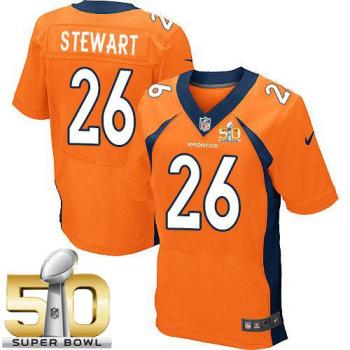 Nike Denver Broncos #26 Darian Stewart Orange Team Color Super Bowl 50 Men's Stitched NFL New Elite Jersey