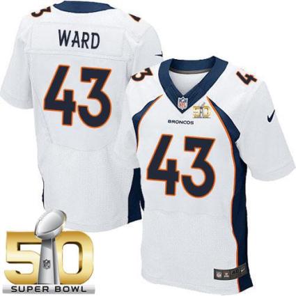 Nike Denver Broncos #43 T.J. Ward White Super Bowl 50 Men's Stitched NFL New Elite Jersey