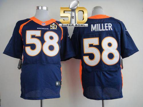 Nike Denver Broncos #58 Von Miller Navy Blue Alternate Super Bowl 50 Men's Stitched NFL New Elite Jersey