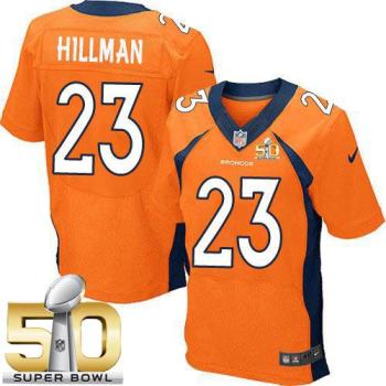 Nike Denver Broncos #23 Ronnie Hillman Orange Team Color Super Bowl 50 Men's Stitched NFL New Elite Jersey