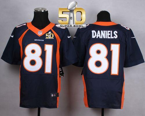 Nike Denver Broncos #81 Owen Daniels Navy Blue Alternate Super Bowl 50 Men's Stitched NFL New Elite Jersey