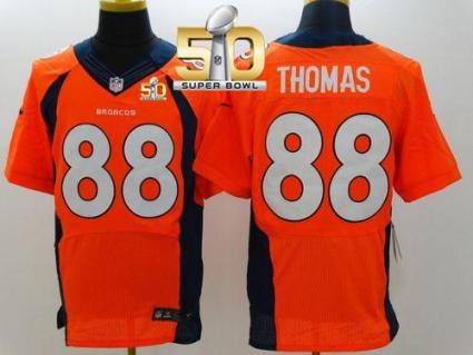 Nike Denver Broncos #88 Demaryius Thomas Orange Team Color Super Bowl 50 Men's Stitched NFL New Elite Jersey