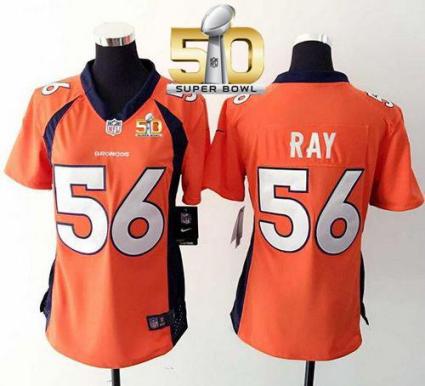 Women Nike Broncos #56 Shane Ray Orange Team Color Super Bowl 50 NFL New Elite Jersey