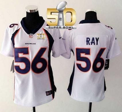 Women Nike Broncos #56 Shane Ray White Super Bowl 50 NFL New Elite Jersey