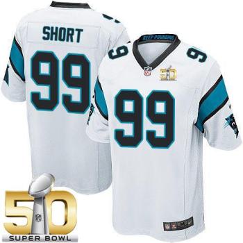 Youth Nike Panthers #99 Kawann Short White Super Bowl 50 Stitched NFL Elite Jersey