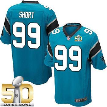 Youth Nike Panthers #99 Kawann Short Blue Alternate Super Bowl 50 Stitched NFL Elite Jersey