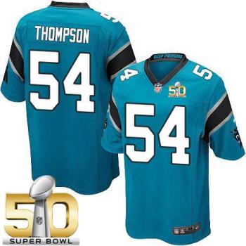 Youth Nike Panthers #54 Shaq Thompson Blue Alternate Super Bowl 50 Stitched NFL Elite Jersey