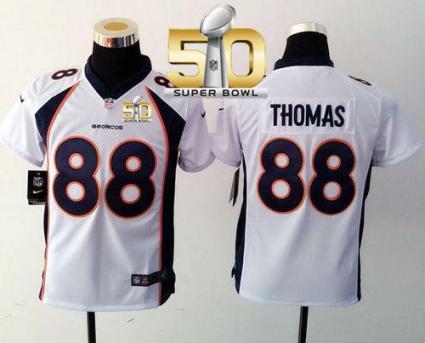 Youth Nike Broncos #88 Demaryius Thomas White Super Bowl 50 Stitched NFL Elite Jersey