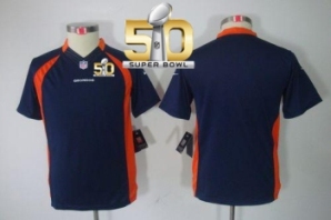 Youth Nike Broncos Blank Blue Alternate Super Bowl 50 Stitched NFL Limited Jersey