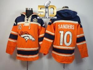 Denver Broncos #10 Emmanuel Sanders Orange Super Bowl 50 Sawyer Hooded Sweatshirt NFL Hoodie