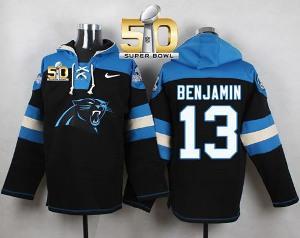 Nike Carolina Panthers #13 Kelvin Benjamin Black Super Bowl 50 Player Pullover NFL Hoodie