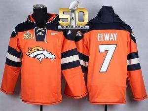 Nike Denver Broncos #7 John Elway Orange Super Bowl 50 Player Pullover NFL Hoodie