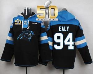 Nike Carolina Panthers #94 Kony Ealy Black Super Bowl 50 Player Pullover NFL Hoodie