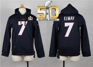 Youth Nike Broncos #7 John Elway Navy Blue Super Bowl 50 Pullover NFL Hoodie