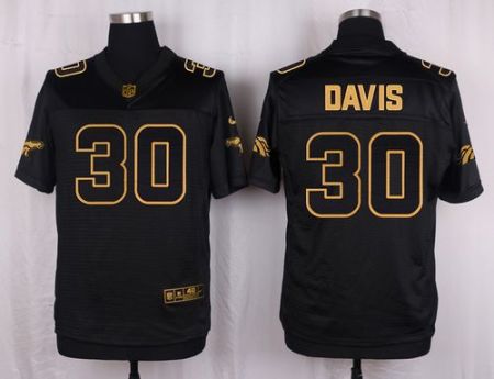 Nike Denver Broncos #30 Terrell Davis Pro Line Black Gold Collection Men's Stitched NFL Elite Jersey