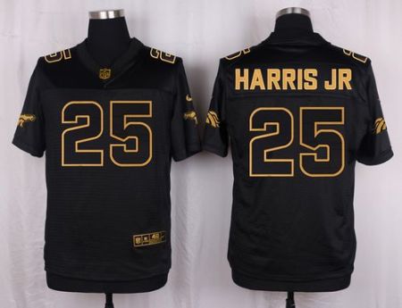 Nike Denver Broncos #25 Chris Harris Jr Pro Line Black Gold Collection Men's Stitched NFL Elite Jersey