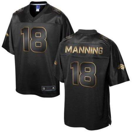 Nike Denver Broncos #18 Peyton Manning Pro Line Black Gold Collection Men's Stitched NFL Game Jersey