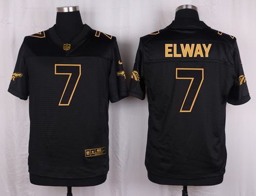 Nike Denver Broncos #7 John Elway Pro Line Black Gold Collection Men's Stitched NFL Elite Jersey