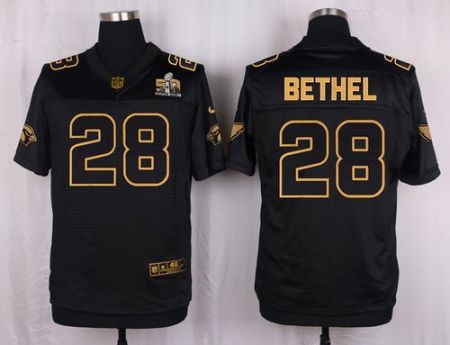 Nike Arizona Cardinals #28 Justin Bethel Pro Line Black Gold Collection Men's Stitched NFL Elite Jersey