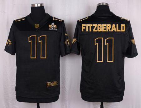 Nike Arizona Cardinals #11 Larry Fitzgerald Pro Line Black Gold Collection Men's Stitched NFL Elite Jersey