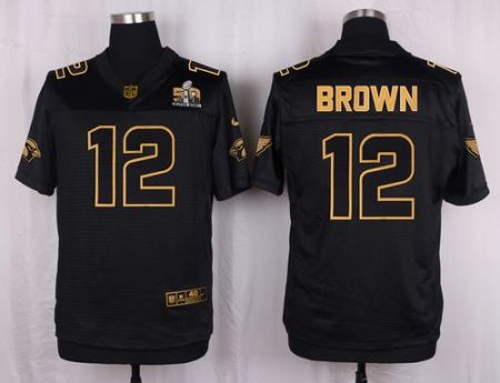Nike Arizona Cardinals #12 John Brown Pro Line Black Gold Collection Men's Stitched NFL Elite Jersey