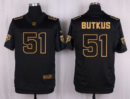 Nike Chicago Bears #51 Dick Butkus Black Men's Stitched NFL Elite Pro Line Gold Collection Jersey