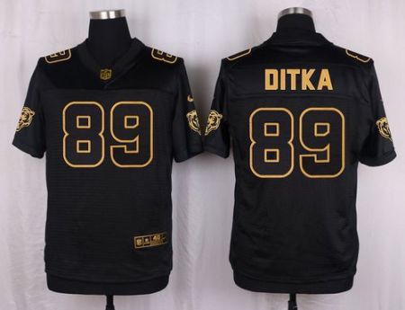 Nike Chicago Bears #89 Mike Ditka Black Men's Stitched NFL Elite Pro Line Gold Collection Jersey