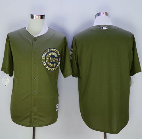 Chicago Cubs Blank Green Camo New Cool Base Stitched MLB Jersey