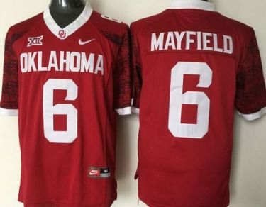 Oklahoma Sooners #6 Baker Mayfield Red New XII Stitched NCAA Jersey
